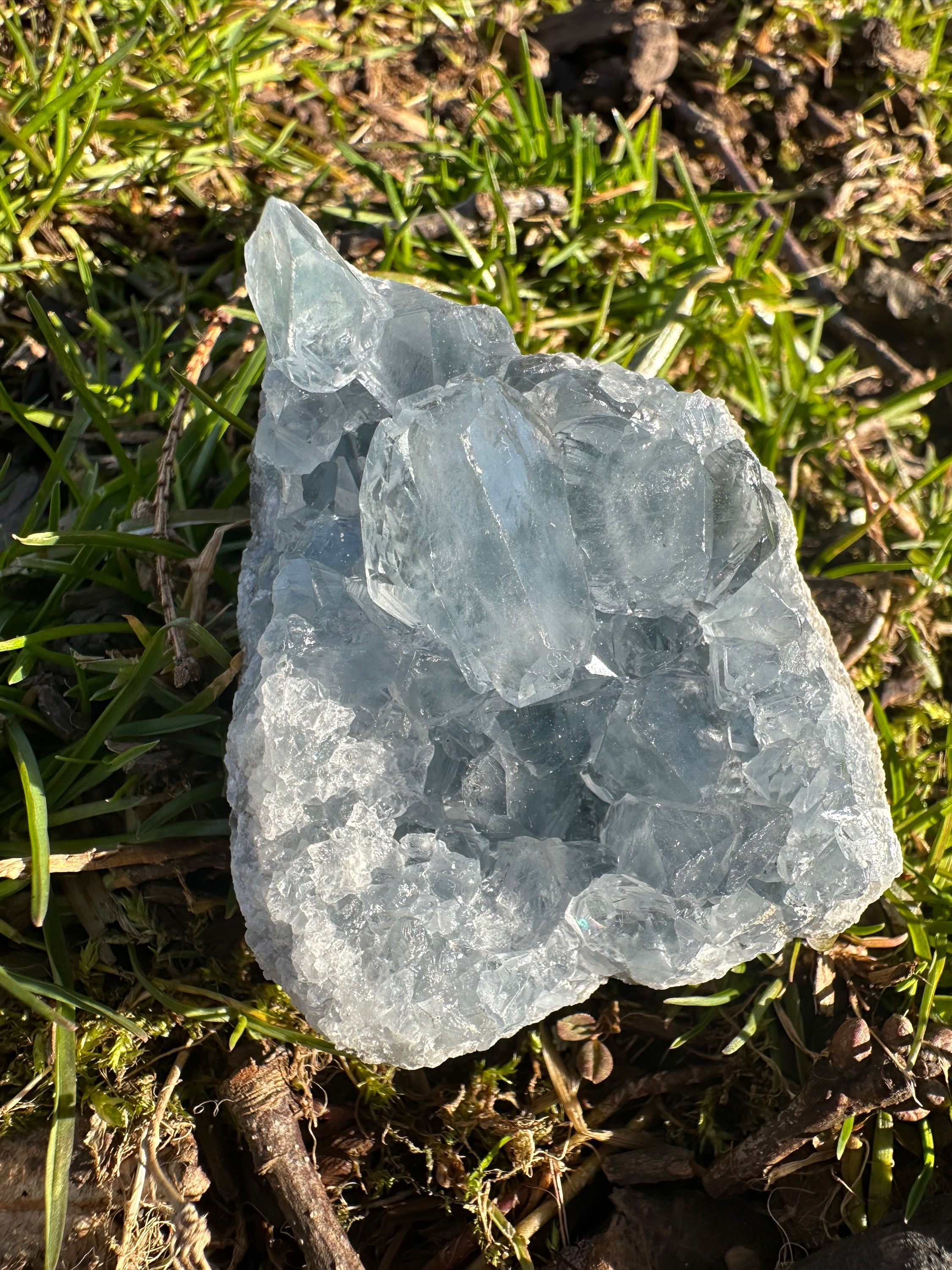 Handcrafted Celestite specimen, perfect for promoting calmness and tranquility.