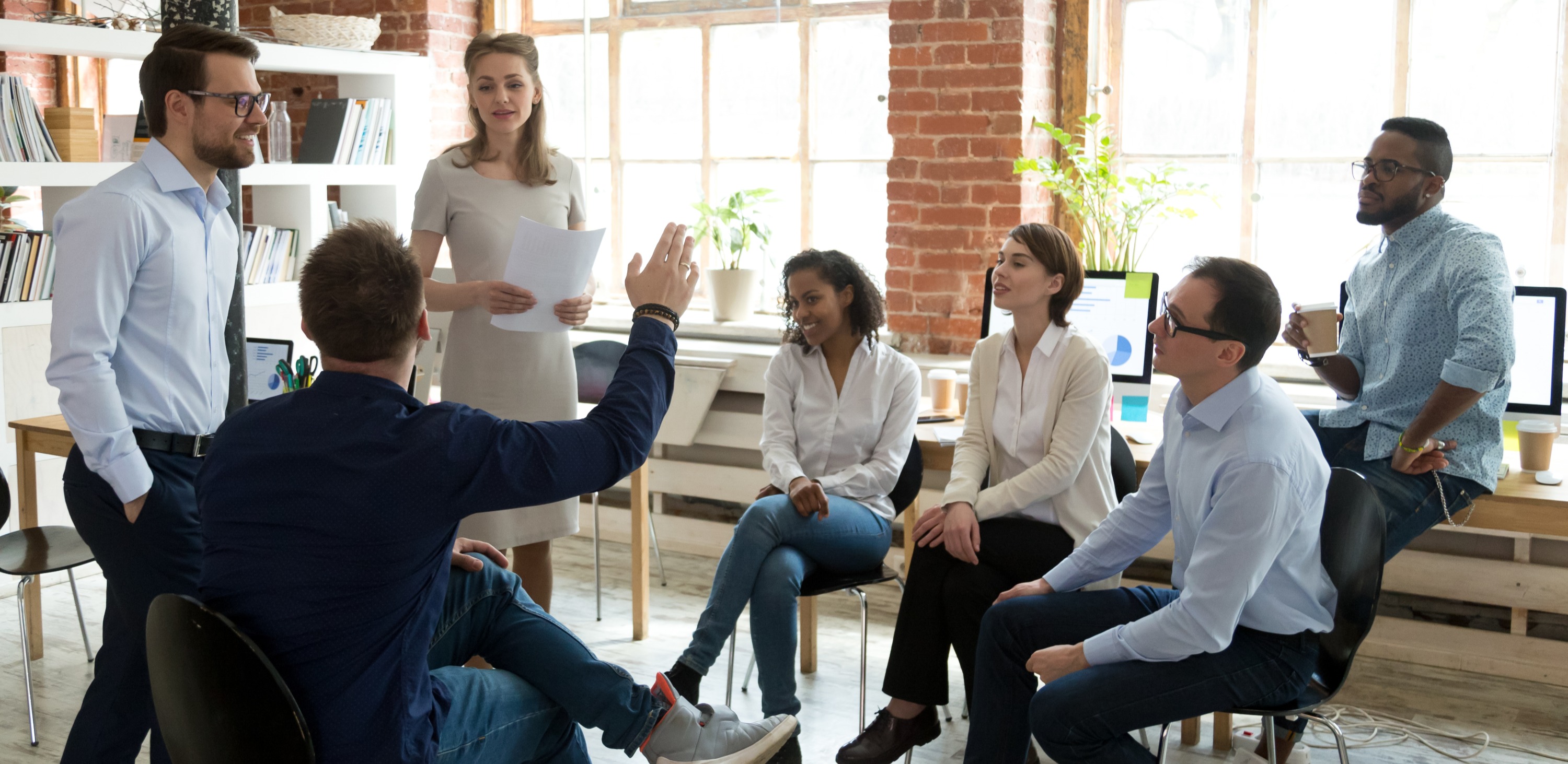 Church leaders in a training discussion