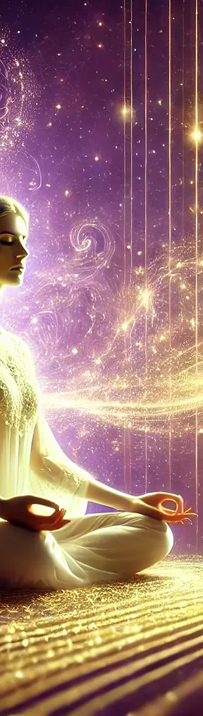 DALL·E 2024-12-16 15.51.38 - A serene and luminous image of a woman meditating in a lotus