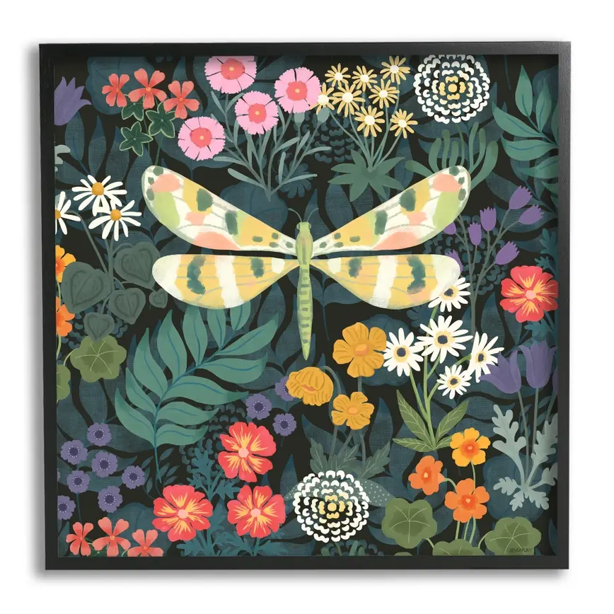 Garden and dragonfly