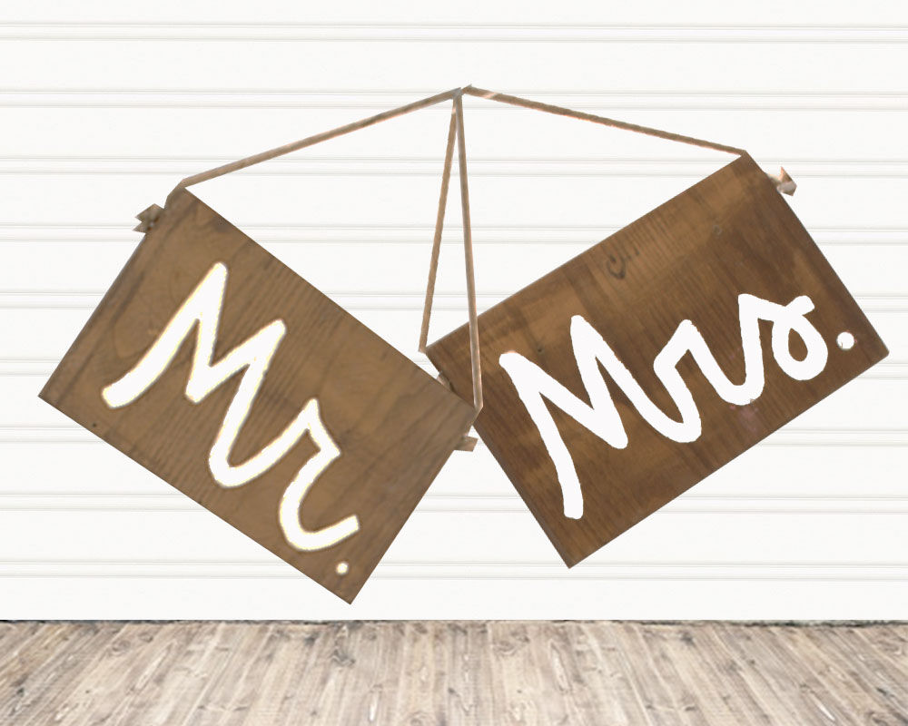 Mr. & Mrs. Rustic Wedding Wood Signs