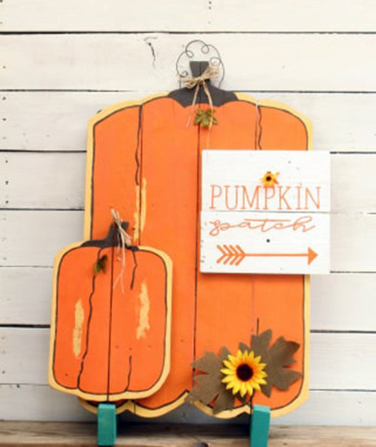 Fall Pumpkin Patch Wood Porch Sign