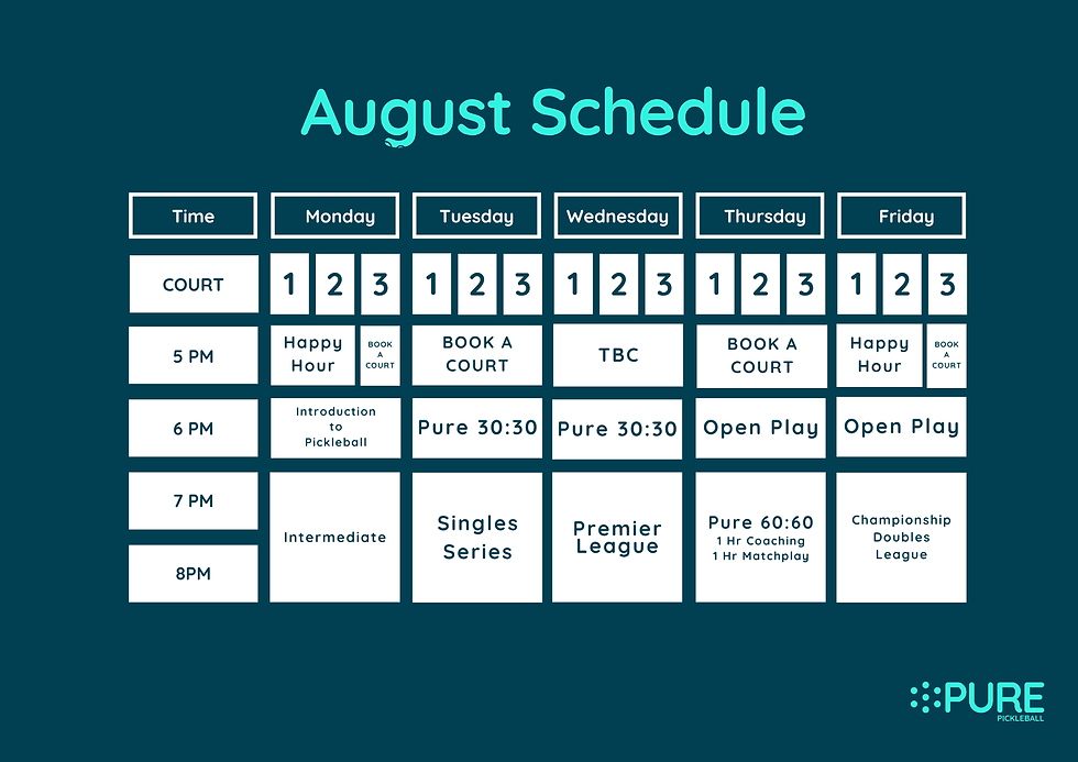 Book on to your August sessions now to get ahead of the game...
