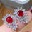Thumbnail: Unheated Pigeon Blood Red Ruby Earrings 2.29ct