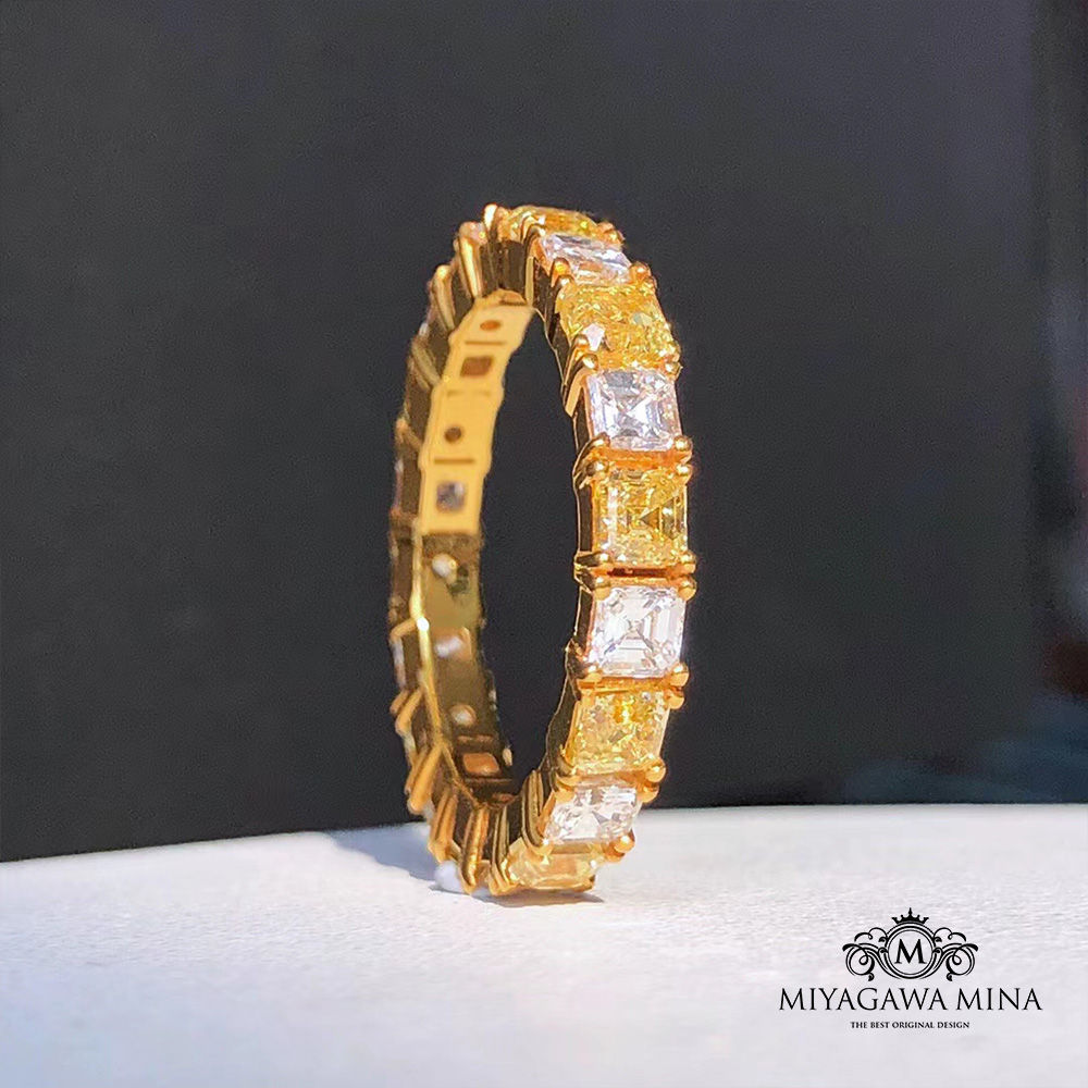 Yellow Diamond & Diamond Eternity Ring 1.697ct