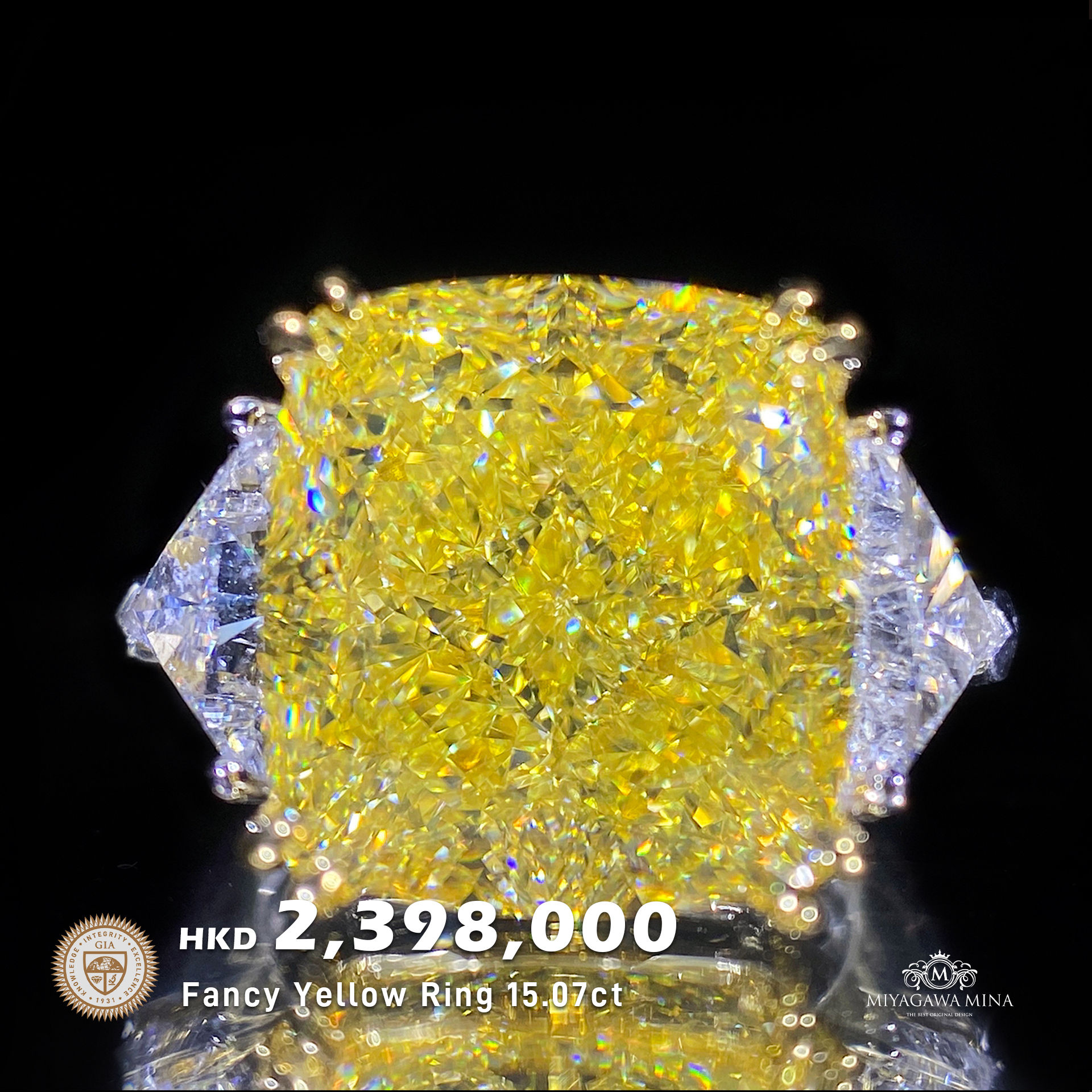 GIA Fancy Yellow Ring 15.07ct