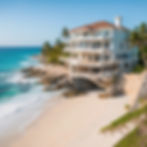 Beach Mansion overlooking the ocean with clear waters and a breezy sky.jpg
