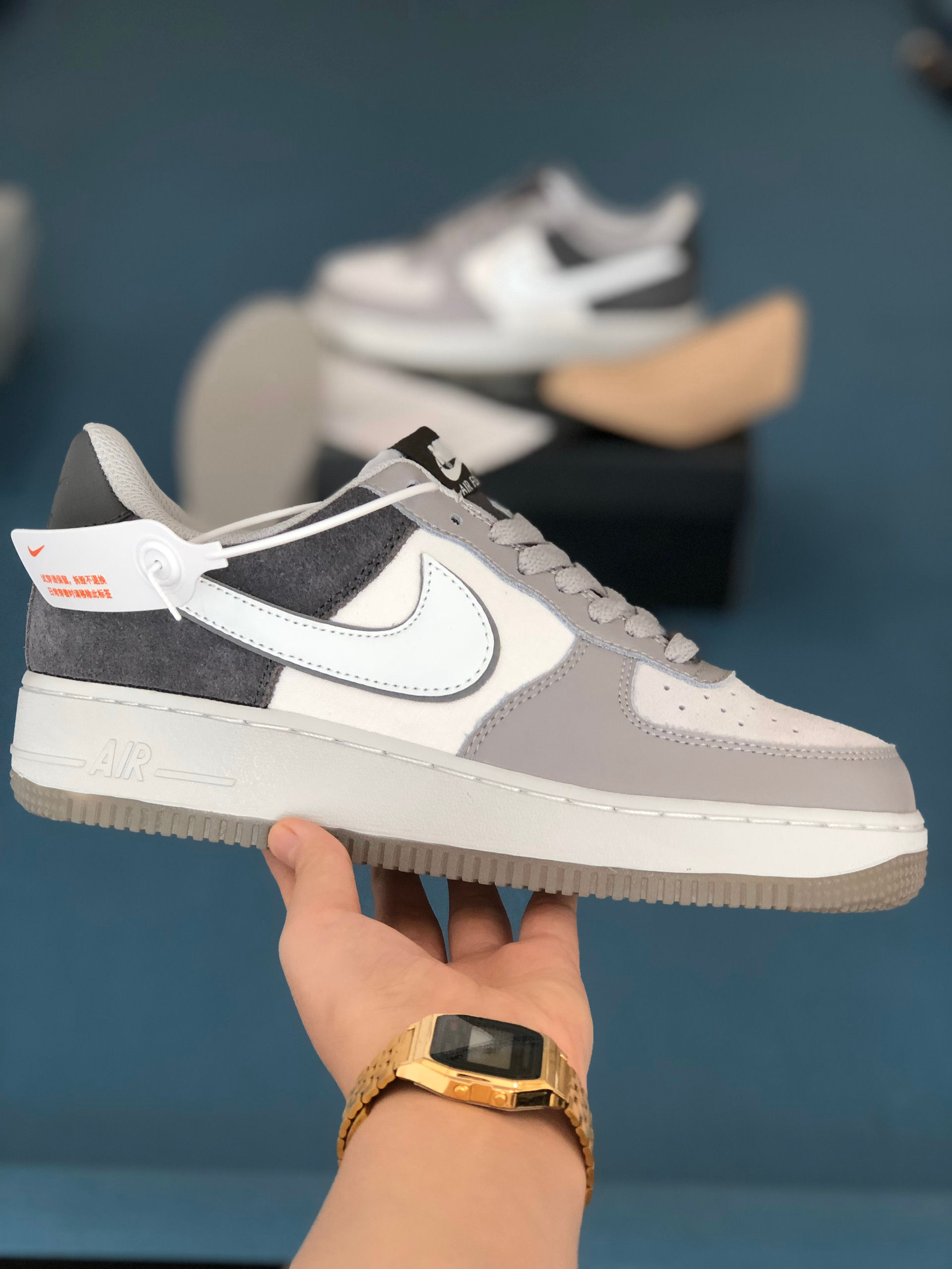 W18 Nike AF1 Xám Đen (SC)