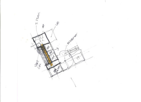 Architectural sketch, unbuilt office project