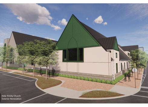 Rendered Holy Trinity Church exterior roof replacement option 4