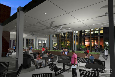 Architectural rendering of outdoor study area