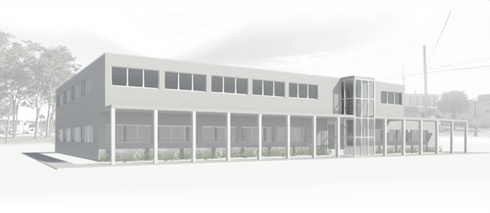 Architectural rendering of a modern two-story building option 3