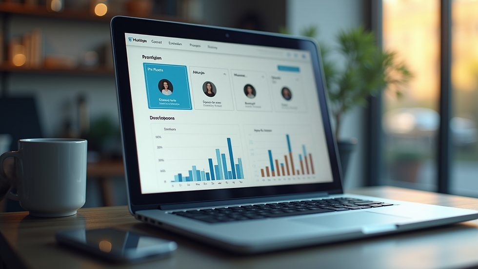Close-up view of a laptop screen showing ecommerce ad campaign dashboard