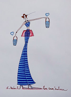 mademoiselle Balance: signe astrologique, illustration mademoiselle grandes jambes