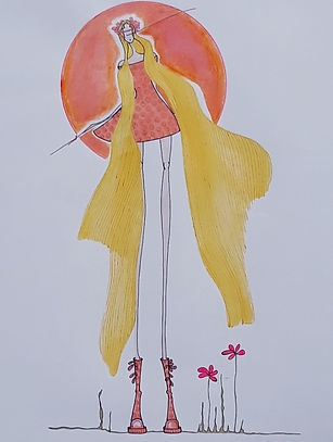 mademoiselle Vierge: signe astrologique, illustration mademoiselle grades jambes