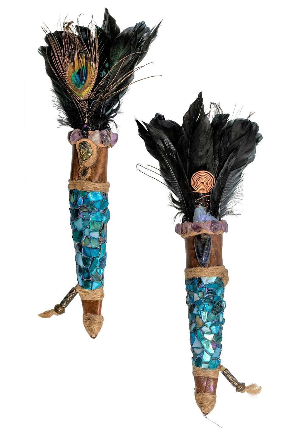 Handcrafted Peacock Smudging Fan