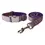 Thumbnail: Lilac Velvet Dog Collar & Leash Set with Bow Tie, Free Name Engraving