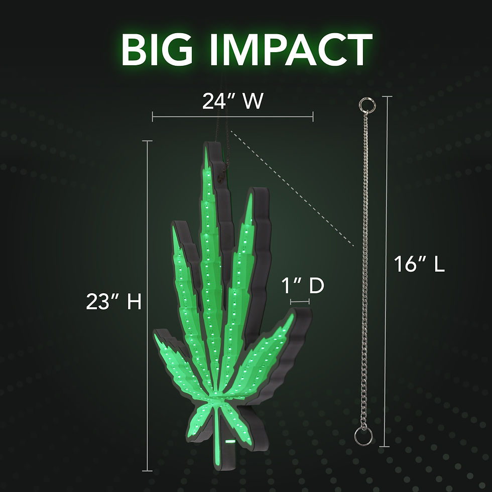 Thumbnail: Marijuana Cannabis Leaf Infinity Mirror LED Neon Wall Sign