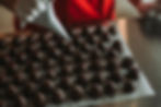 closeup large tray of Vegan Peppermint Dream Truffles