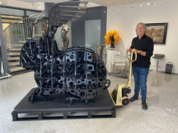 knupp gallery - denis defrancesco artist and black rabbit.jpeg