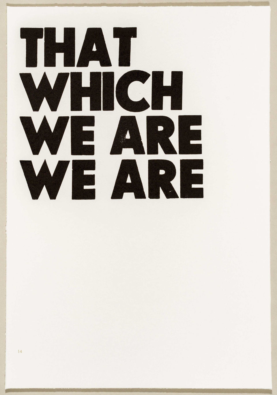 14_THAT WHICH WE ARE WE ARE