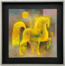 knupp gallery - fabricio lara - painting small yellow horse.jpeg