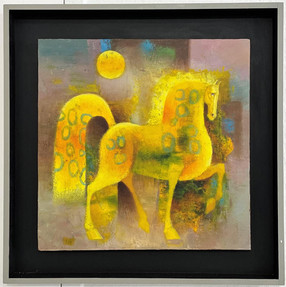 knupp gallery - fabricio lara - painting small yellow horse.jpeg
