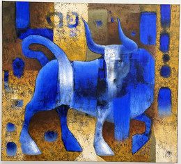 knupp gallery - fabricio lara - painting blue bull acrylic.jpeg