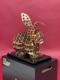 knupp gallery - denis defrancesco socha rabbit 32x30x18cm bronze detail on the box.jpeg