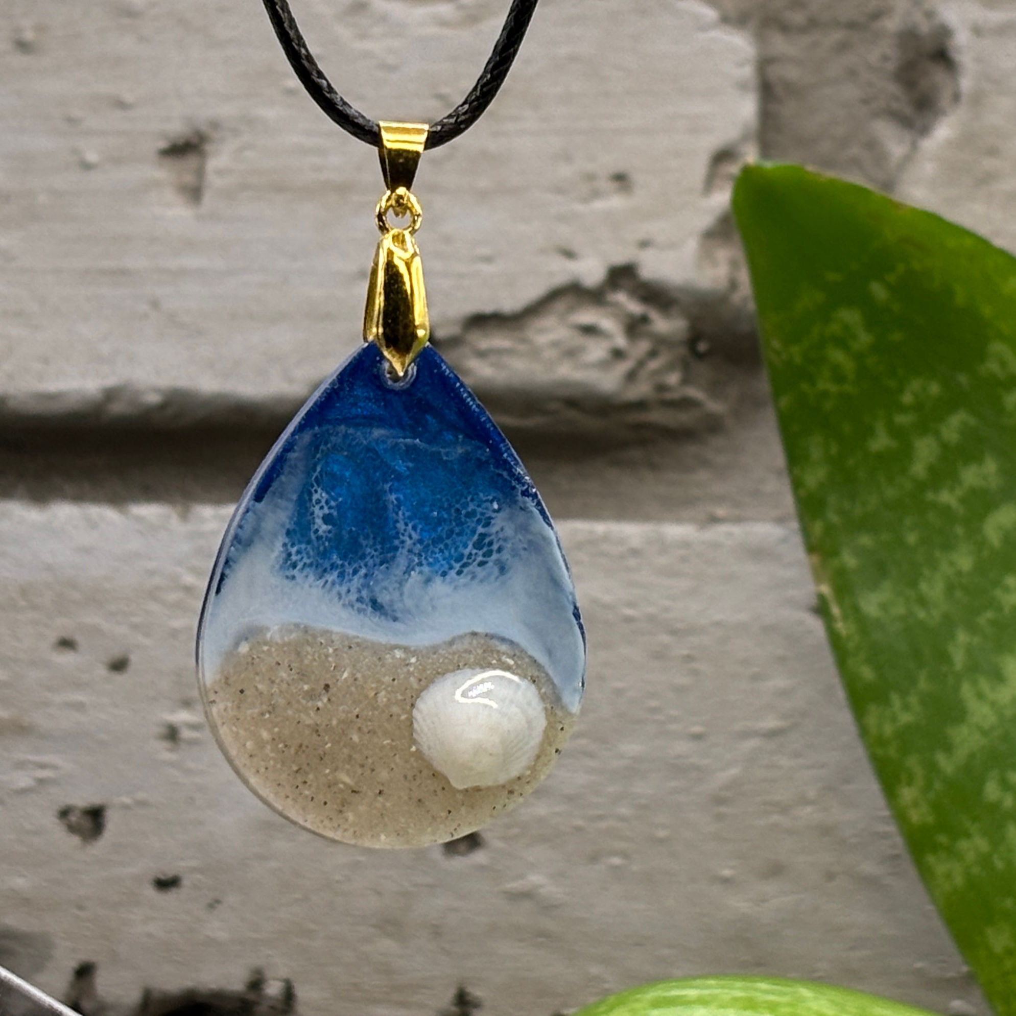 Ocean Wave Teardrop Pendant