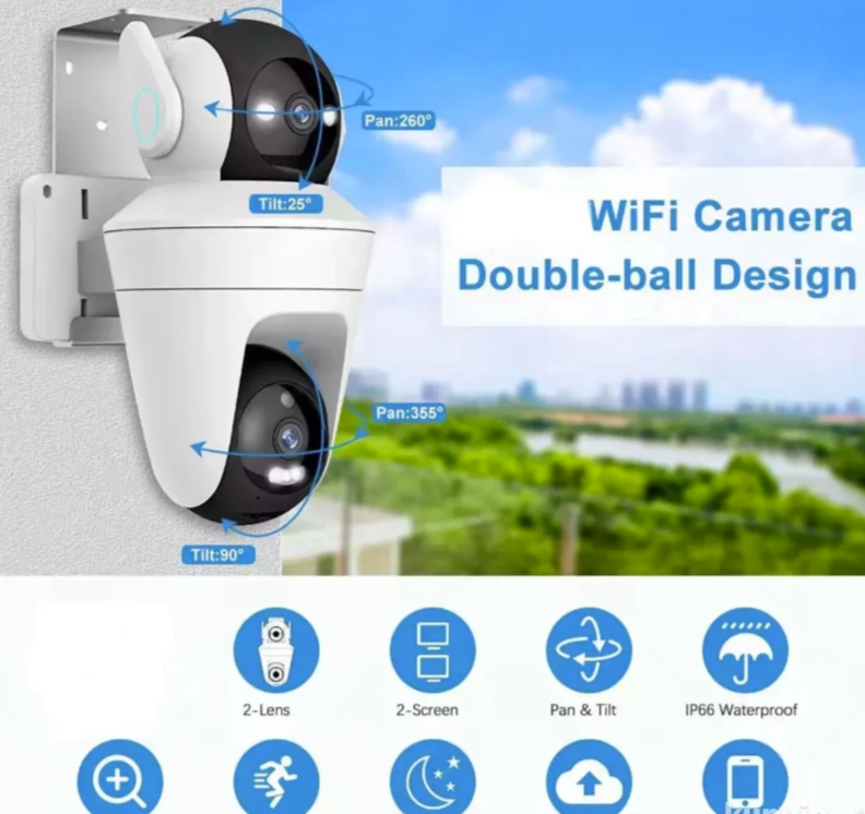 Thumbnail: wifi ip kamera dve roto glave 28mp dual ptz icam365