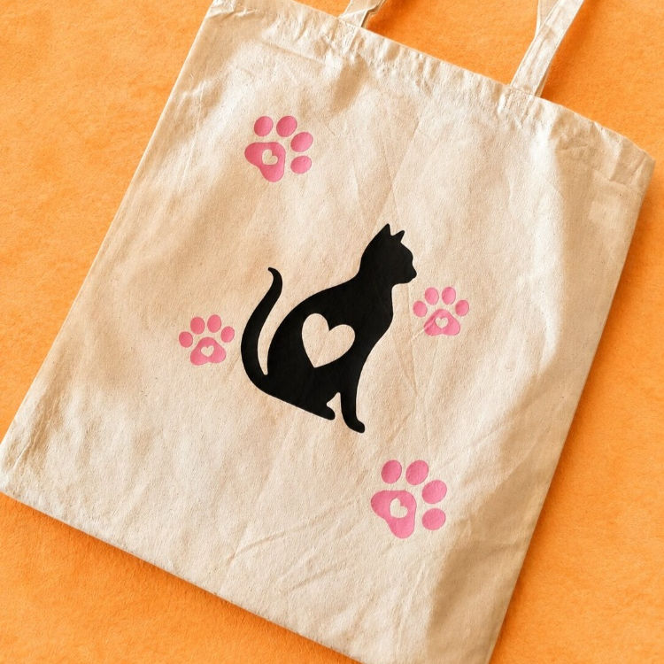 Tote bag motif chat