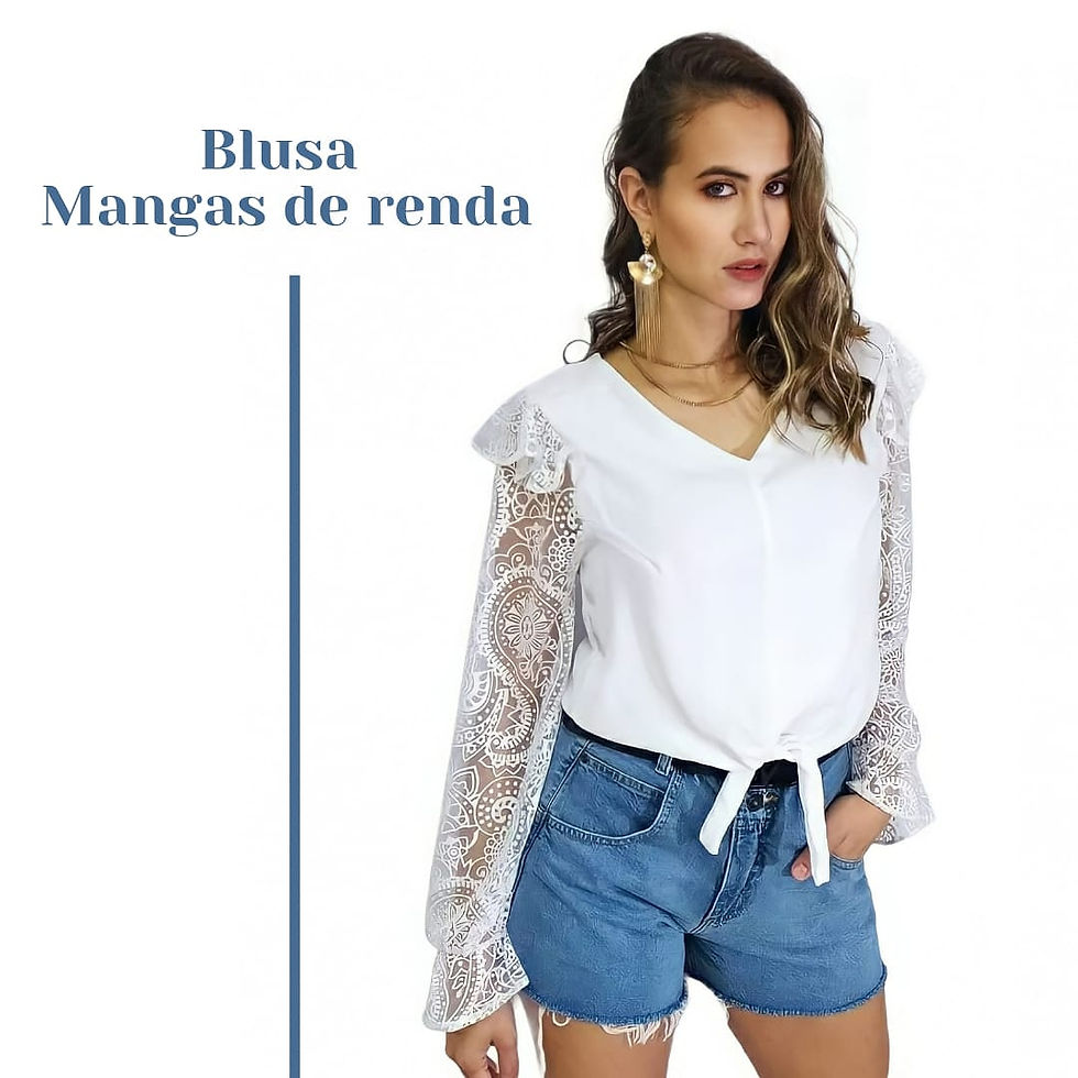 Miniatura: Blusa Manga Fofa em Renda 💟