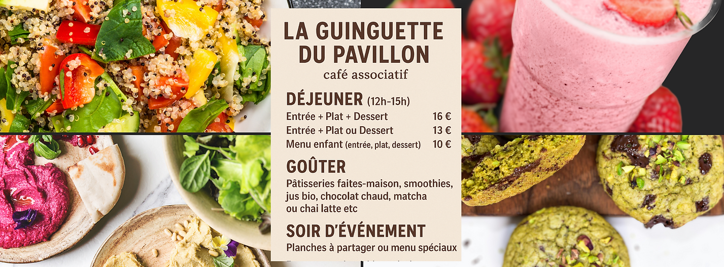 Menu Carte guinguette du pavillon Romainville restaurant café cuisine locale