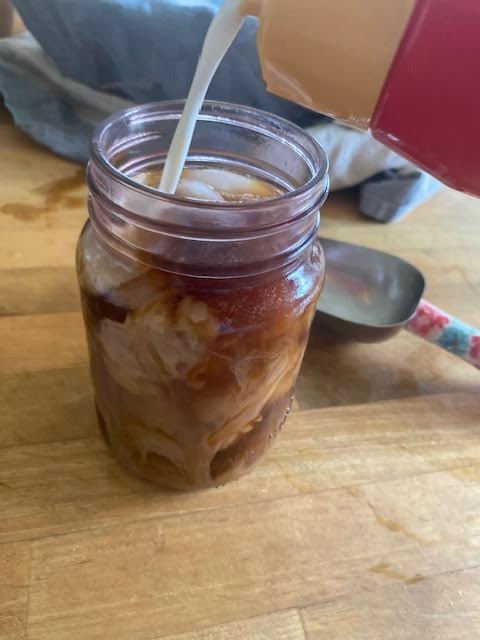 Add creamer, (if you want) and stir