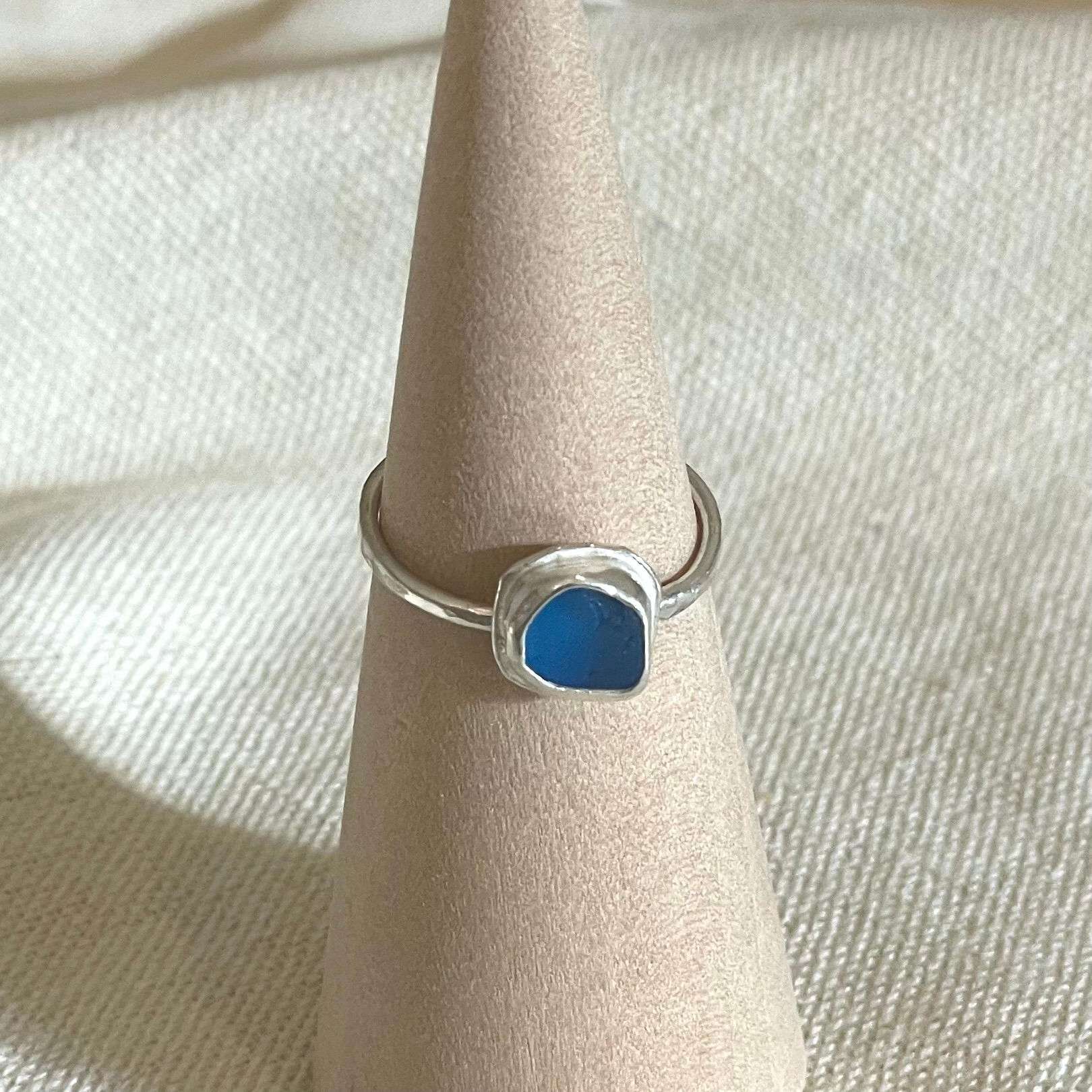 Rare Blue Seaglass Ring