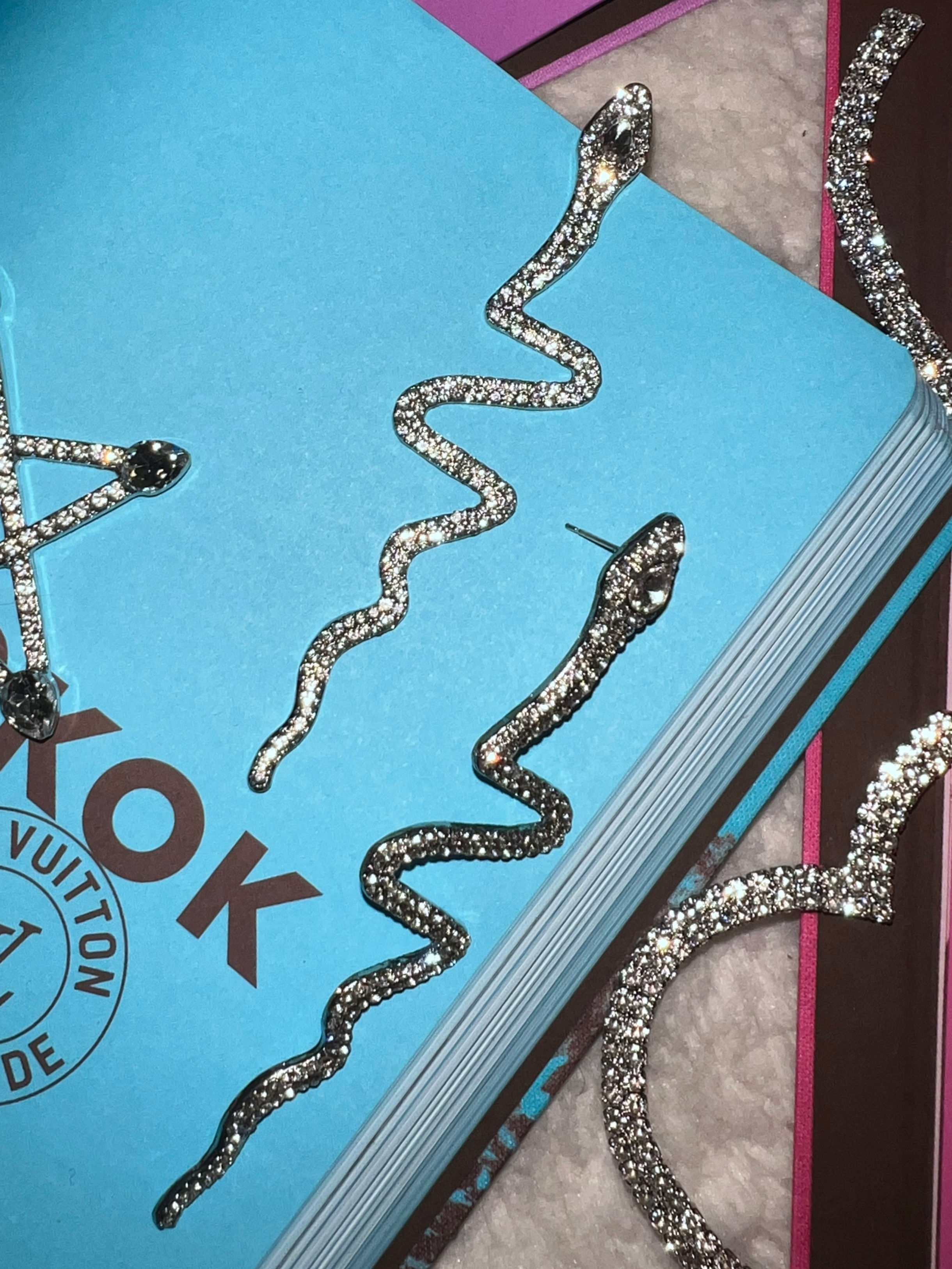 RENE Snake Crystal Earrings 🐍