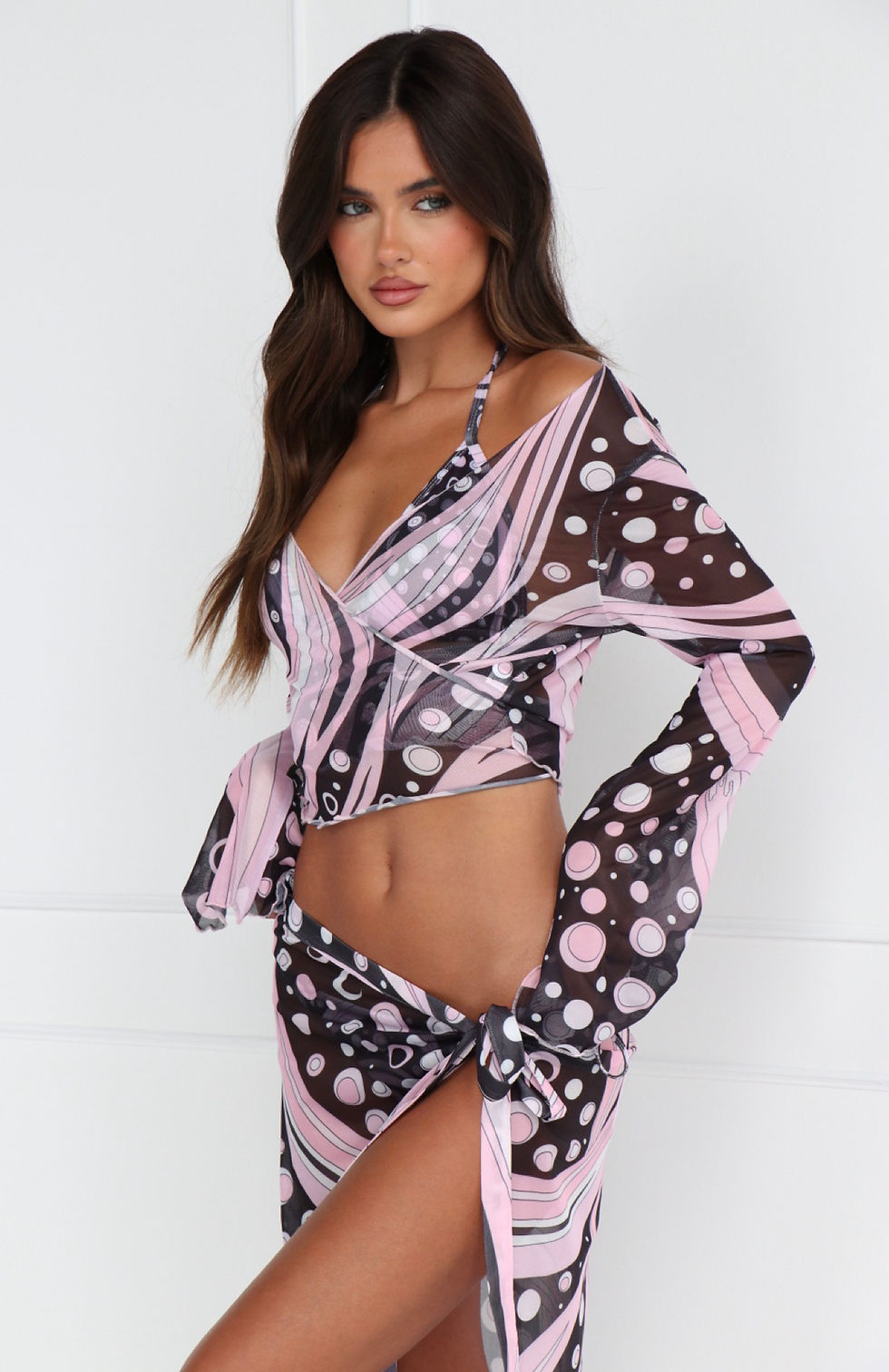 Thumbnail: EMILIO Black & Light Pink Two Piece Set - LIMITED