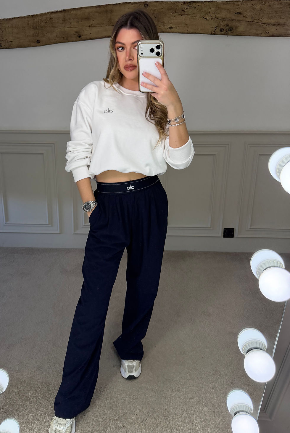 Thumbnail: YOGA Navy Suit Up Pants with Waistband & Reflective Icon 