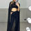 Thumbnail: Black Satin Trimmed Fitted Trousers 