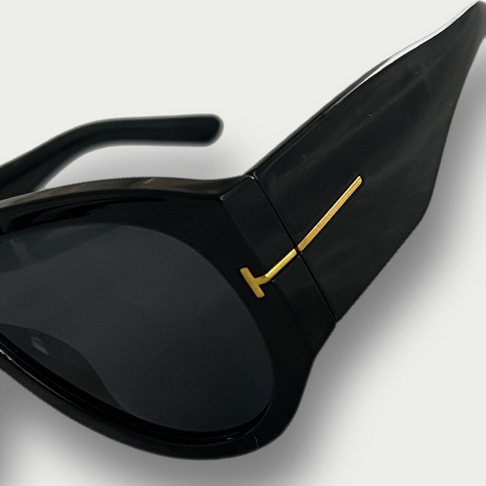 Thumbnail: TOM Large Aviator Sunglasses with Brass Detail