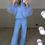 Thumbnail: Blue Mongolian Fur Luxury Tracksuit - LIMITED