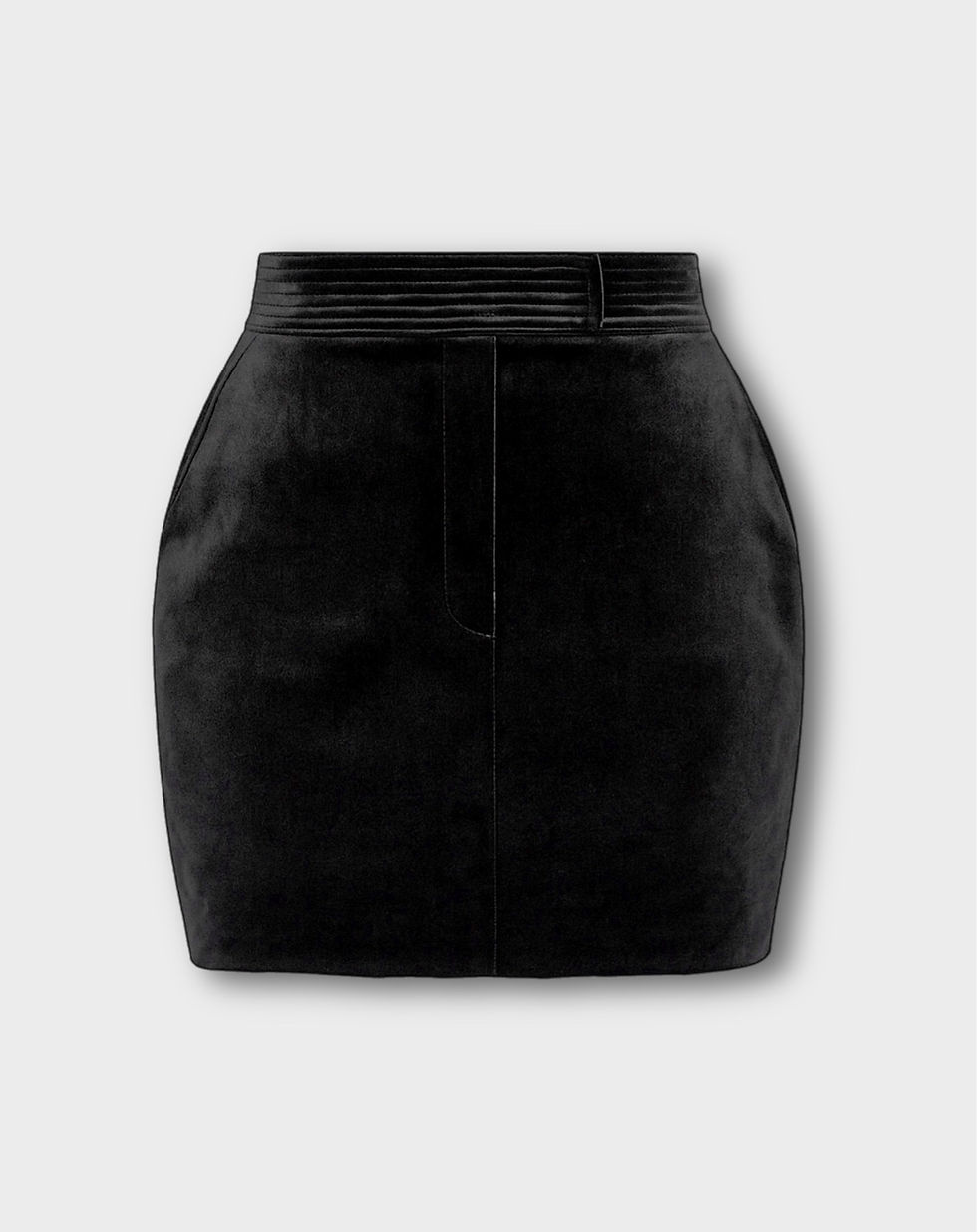 Thumbnail: PERRY Velvet Mini Skirt with Zipped Front 