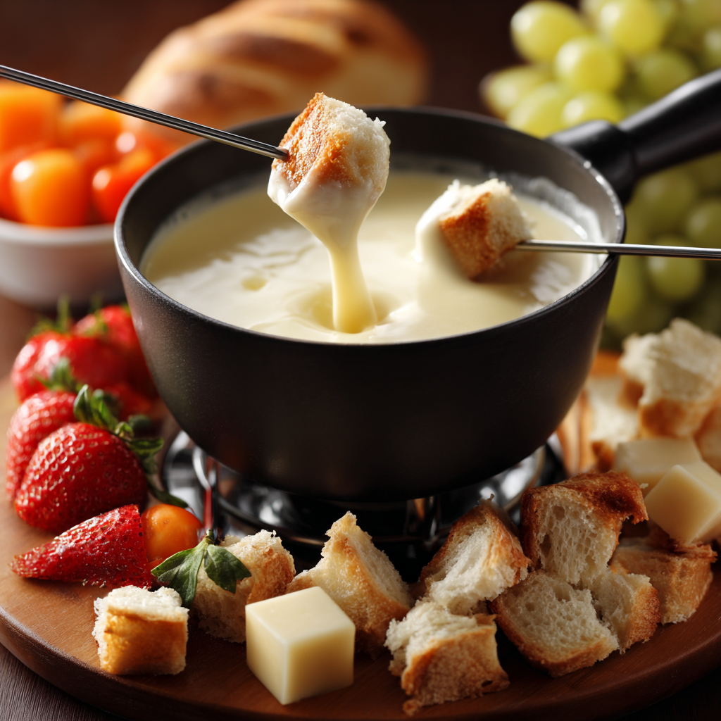 Fondue with K'Apples innovative swiss snack based on apples.