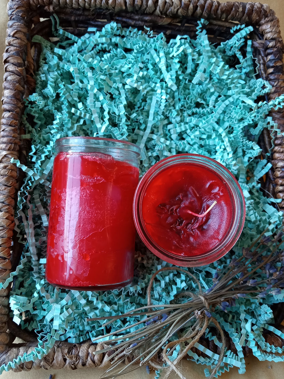 Small red Imbolc Candle
