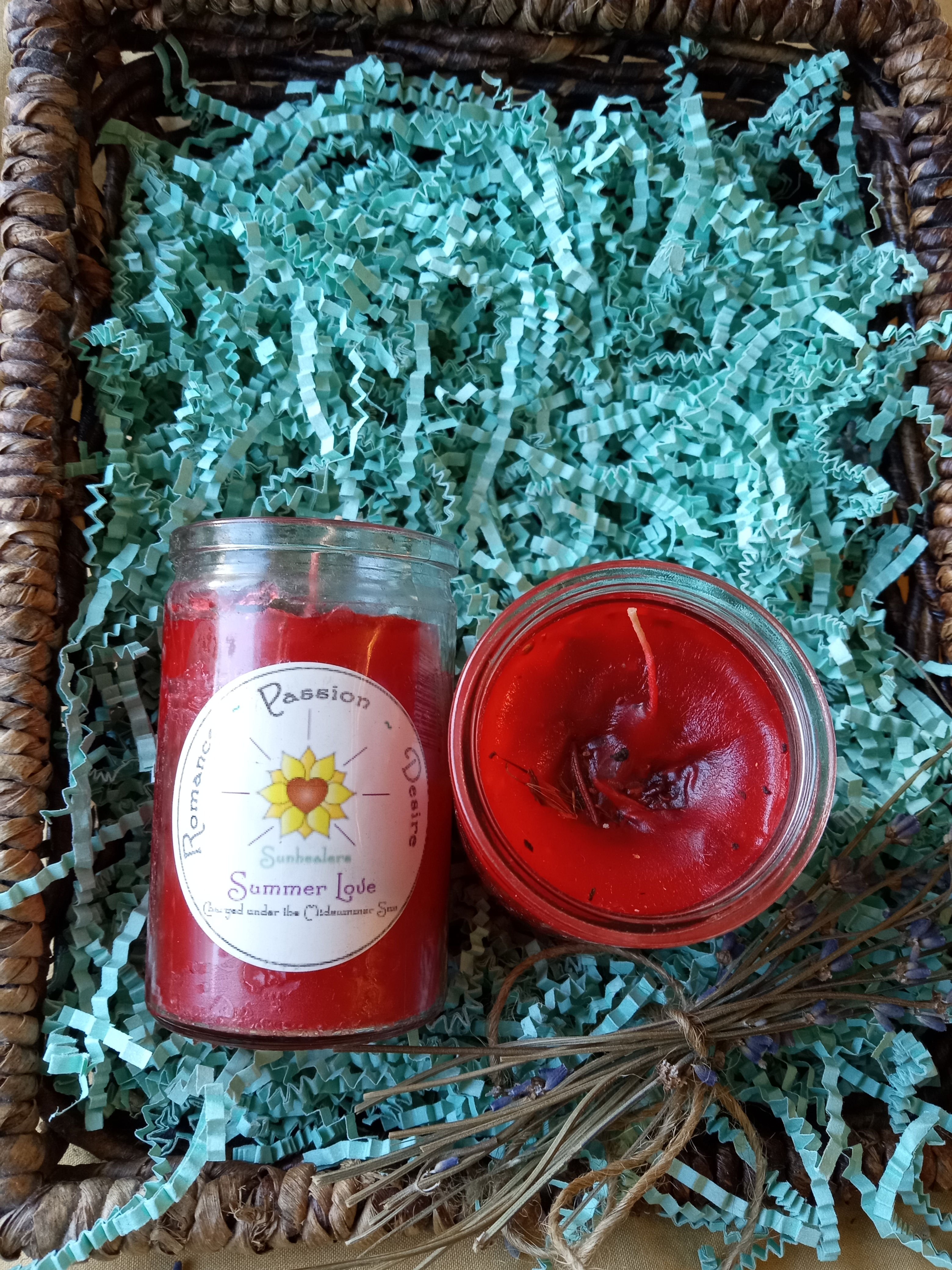 Small red Summer Love Candle