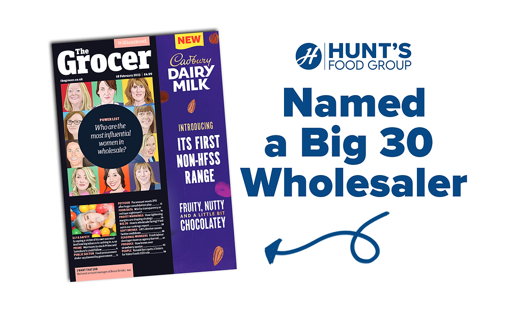 Hunt's Food Group has been named a Big 30 Wholesaler!
