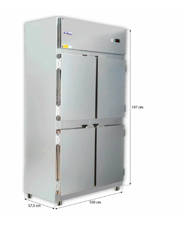 GELADEIRA COMERCIAL 4P INOX C/RODIZIO FRILUX