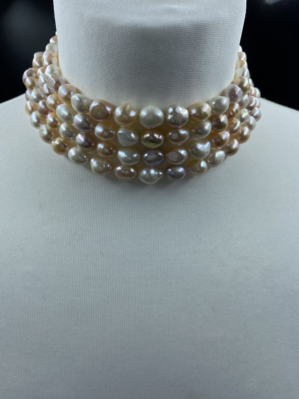 Thumbnail: Multi-coloured Freshwater Cultured Baroque Pearls Necklaces