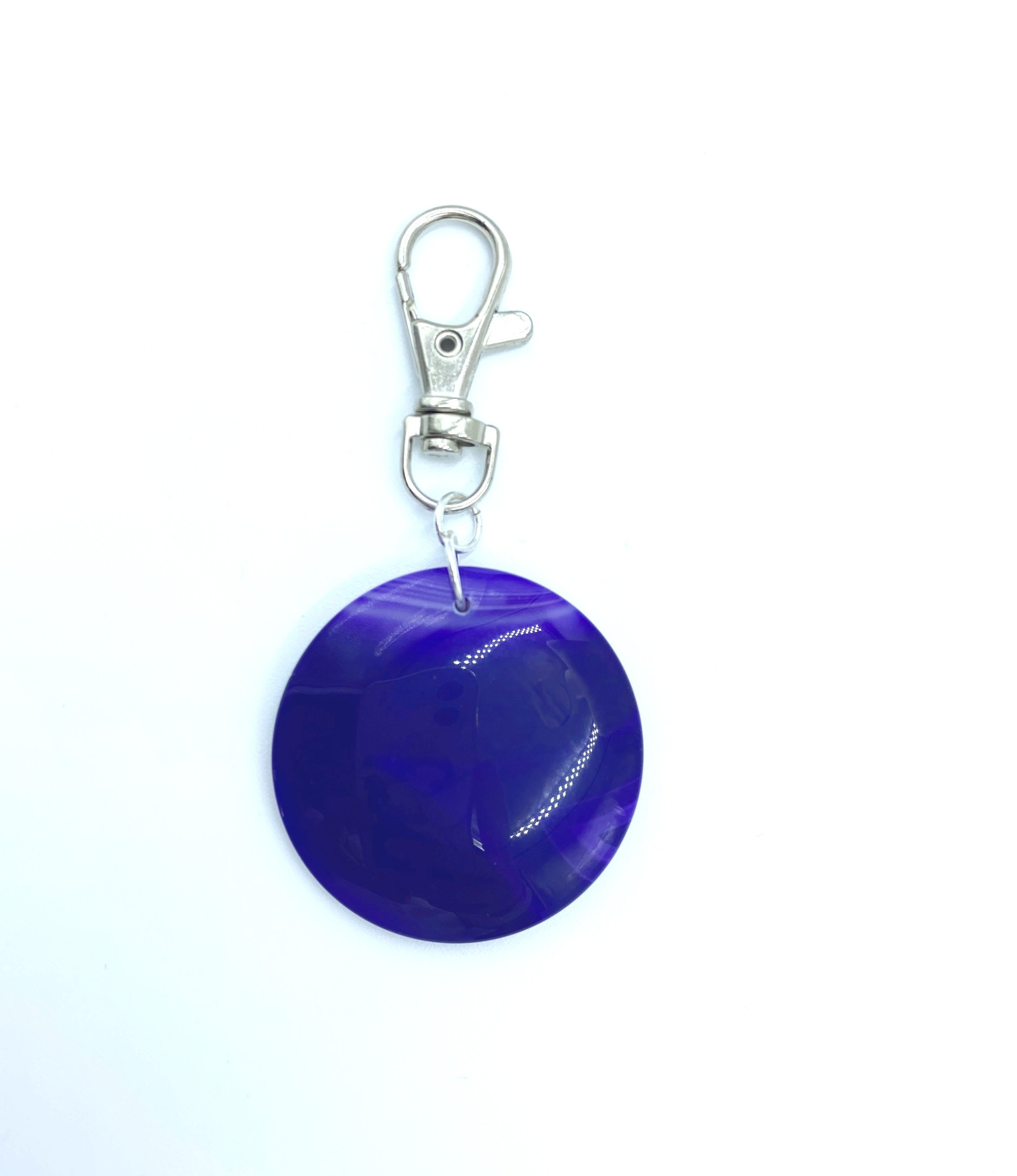Round/Purple Striped Agate Keyring